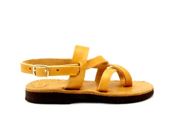 Kinder Leder Gladiator Sandalen: Handgemachte Griechische Slingbacks