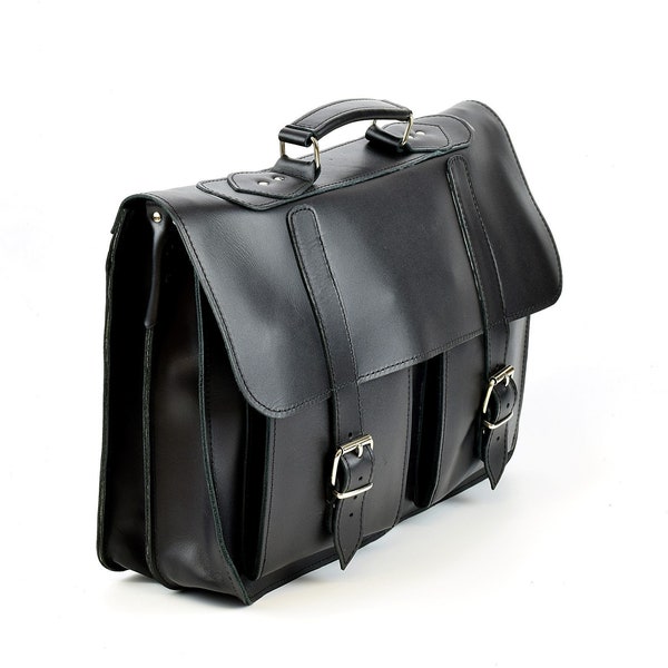 Messenger Bag Men's Handmade Full-Grain Leather Briefcase 15 inch Laptop Bag