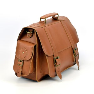 Full Grain Leather Messenger Bag 13" Laptop Bag Handmade in Greece by LeatherStrata