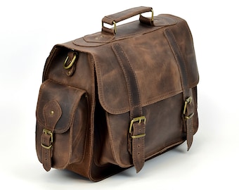 Leather Messenger Bag for Men & Women Leather Briefcase 13inch Laptop Bag Handmade Business Bag, Birthday Gift, Birthday Gifts, Laptop Bag
