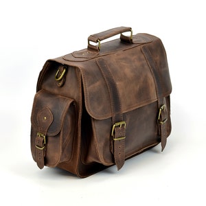 Sac messager en cuir pour hommes et femmes Porte-documents en cuir 13inch Sac d’affaires fait à la main, Cadeau d’anniversaire, Cadeaux d’anniversaire, Sac d’ordinateur portable
