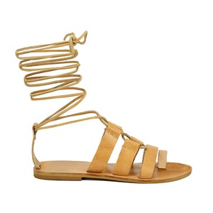 Leather Gladiator Sandals, Laces Sandals, Greek Sandals, Spartan Sandals - 100% Calf Leather! Handmade in Greece.