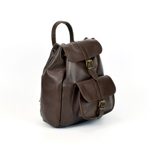 Mochila de mujer de cuero de grano completo todos los días mochila de cuero de tamaño medio mochila regalo para ella.