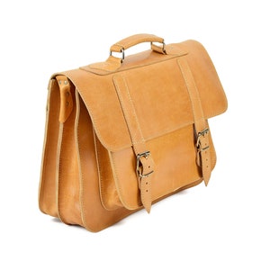 Sac de messager d’ordinateur portable en cuir pour hommes - Haut de la mallette de bureau 15 » MacBook Professional College Mens Womens Leather Bag.