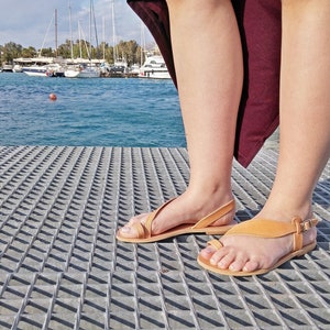 Handmade Summer Sandals from Genuine Leather, Leather Sandals Barefoot Sandals Flat Sandals Handmade in Greece.