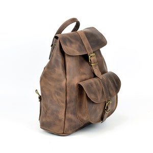 Mochila de cuero encerado, mochila de cuero unisex hecha a mano en Grecia, mochila de cuero de todos los días mochila de diseño clásico, regalo de cuero para ella.