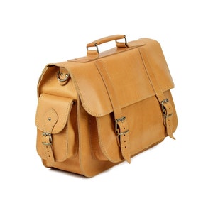 Sac de messager en cuir pleine fleur de 15 pouces, porte-documents en cuir, sac de messager pour ordinateur portable, sac d'affaires