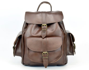 Full Grain Leather Backpack Women. College Backpack from Full Grain Leather, Handmade in Greece.