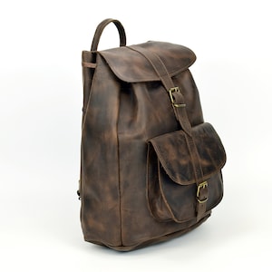 Mochila de cuero para hombre o mujer Mochila de color de cuero encerado hecha a mano en Grecia, tamaño extra grande por LeatherStrata