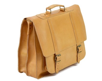 Drapeau de transport pour homme en CUIR FULL GRAIN - Porte-documents professionnel en cuir, sac pour ordinateur portable 17 pouces, porte-documents - 4 couleurs disponibles !