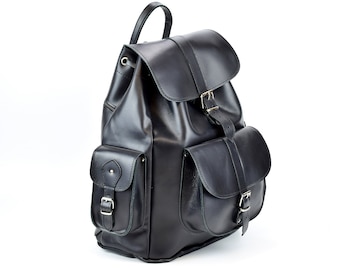 Extra Large Full Grain Leather Backpack: Handmade Travel Rucksack