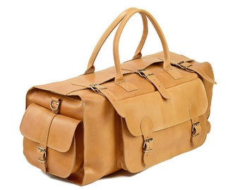 Bolsa de viaje extragrande de piel flor de 44 l para fin de semana