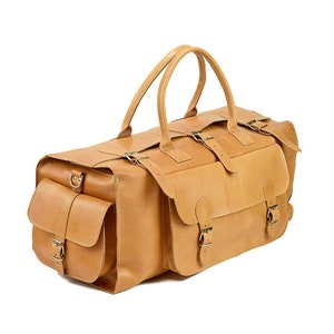 Extra Large Duffel Bag Full Grain Leather Traver Bag Weekender Bag with 44L Capacity