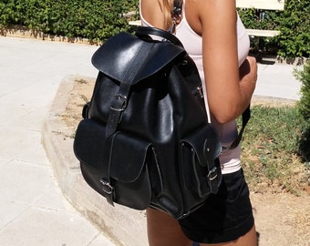 EXTRA LARGE Leather Backpack, Travel Backpack, Satchel. College Leather Bag Men, Women.