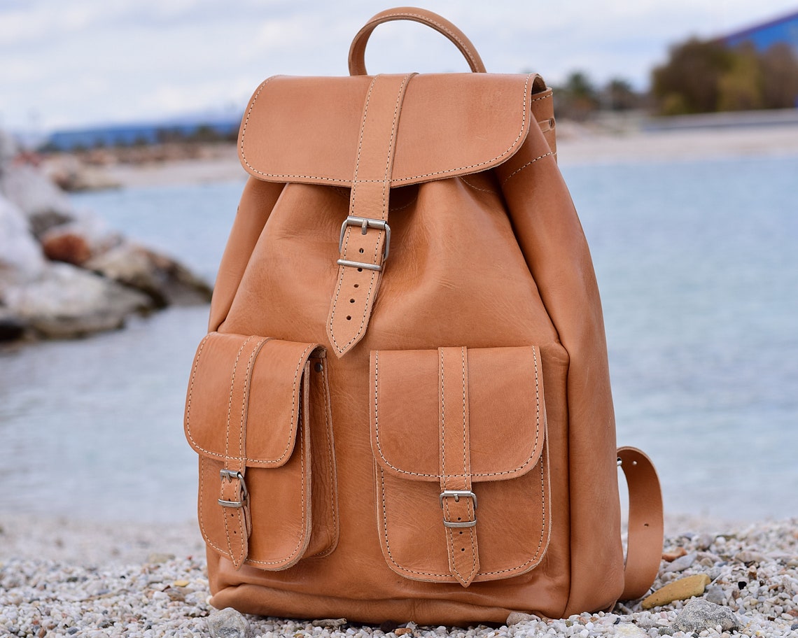 EXTRA LARGE Leather Backpack for Men or Women Handmade of Full Etsy
