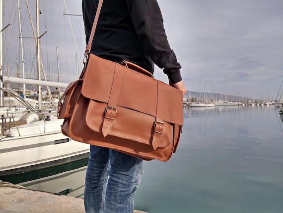 Leather Laptop Messenger Bag