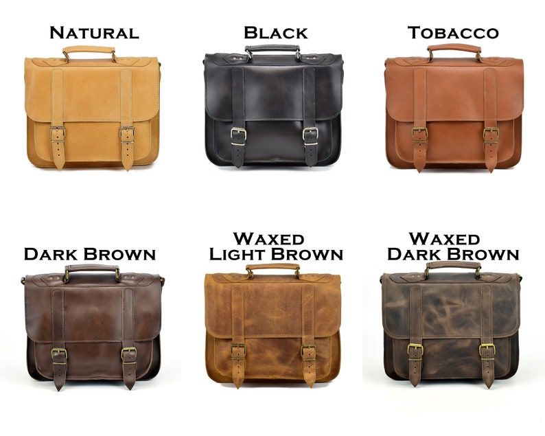 Leather Messenger Bag 13 Inch Laptop Bag From Full Grain Etsy