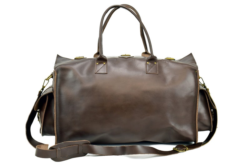 Leather Travel Bag Overnight Bag, Leather Carryall Bag, Weekender Bag, Travel Bag from Full Grain Leather. image 4