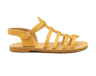 Handmade Leather Gladiator Sandals: Greek Strappy Sandales