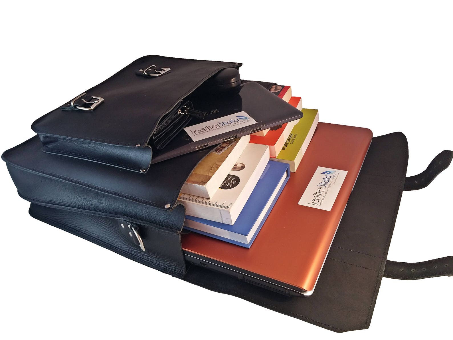 Full Grain Leather Briefcase 17 Inch Laptop Messenger Bag Etsy