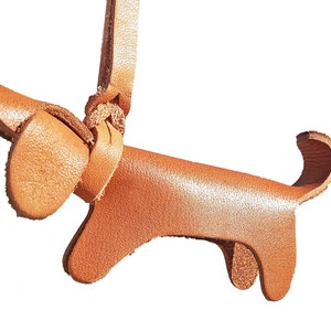 Chaveiro de couro – Chaveiro feito à mão para cachorro – Couro de bezerro genuíno.