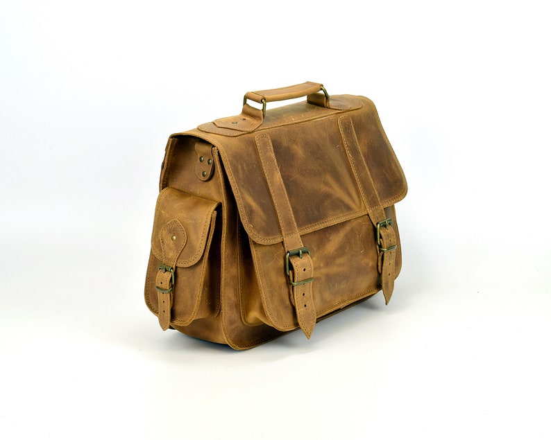 Leather Messenger Bag 13 Inch Laptop Bag for Women or Men Etsy