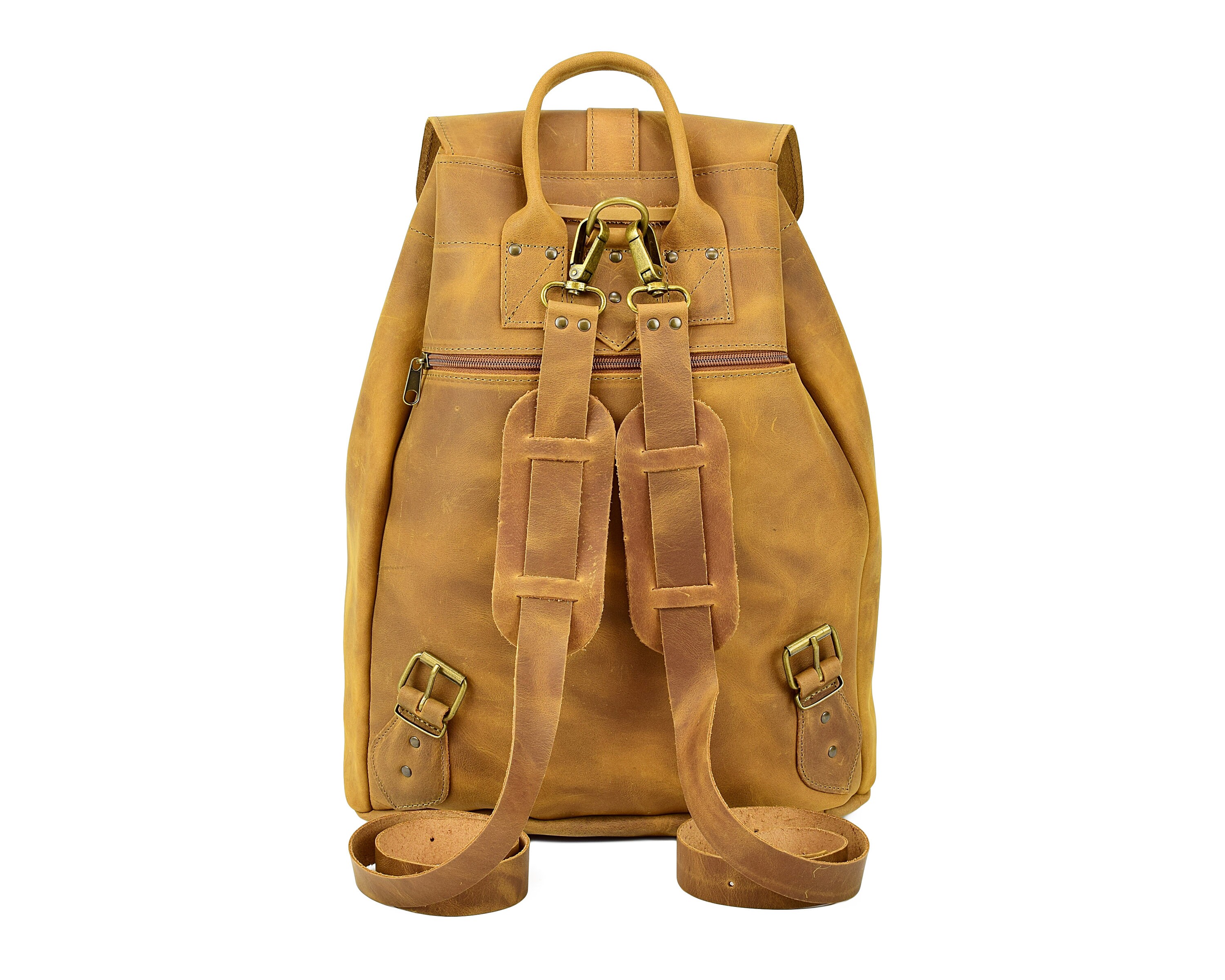 Full Grain Leather Backpack EXTRA LARGE Size Leather Knapsack
