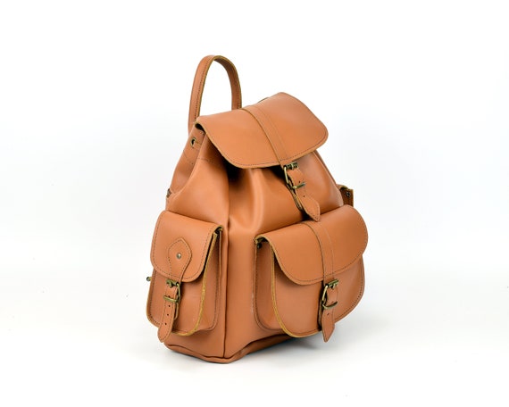 Leather Backpack for Women, Handmade Satchel From Full Grain