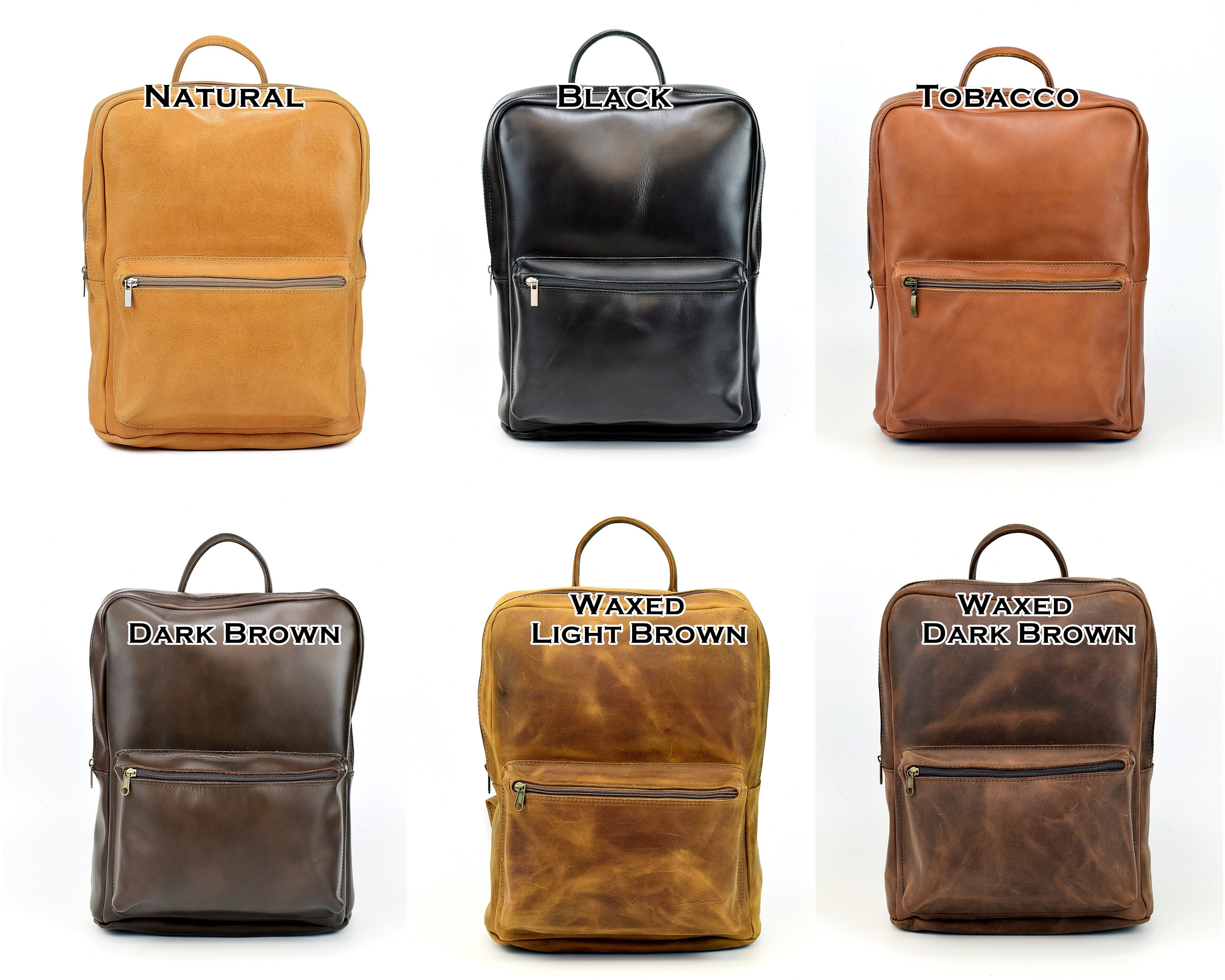 Full Grain Leather Laptop Backpack Office Rucksack 15 Inch Etsy