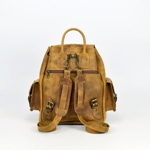 Women Leather Backpack Handmade of Full Grain Leather, Waxed Leather Rucksack Medium Size, Available in 6 COLORS image 2