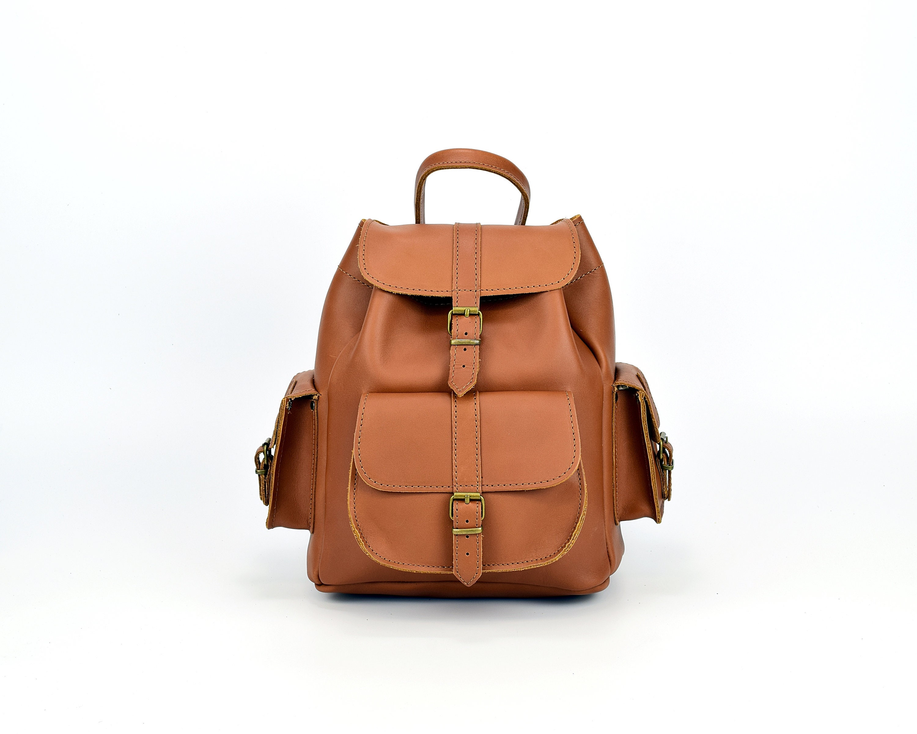 Women's Backpack From Full Grain Leather Medium Size | Etsy