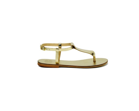 gold thong sandals