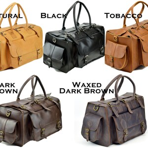 Leather Travel Bag Overnight Bag, Leather Carryall Bag, Weekender Bag, Travel Bag from Full Grain Leather. image 10