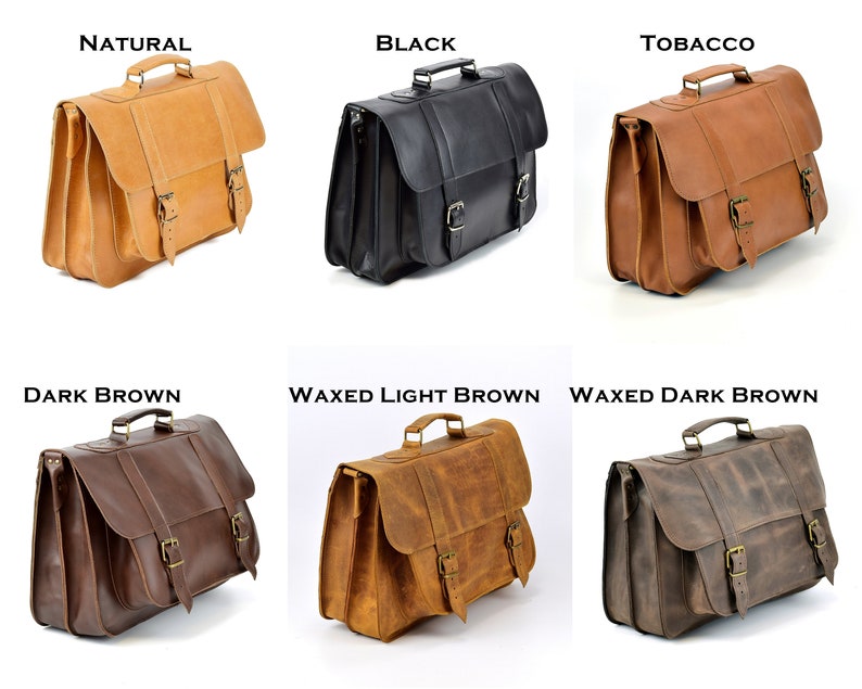 Leather Business Bag / Full Grain Leather Messenger Bag / Etsy