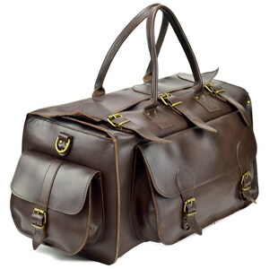 Leather Travel Bag Overnight Bag, Leather Carryall Bag, Weekender Bag, Travel Bag from Full Grain Leather. image 3