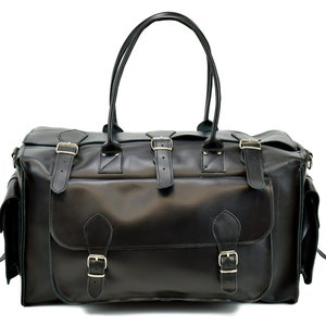 Leather Travel Bag Overnight Bag, Leather Carryall Bag, Weekender Bag, Travel Bag from Full Grain Leather. Black