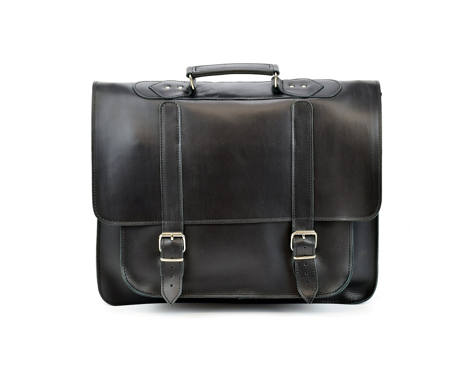 Full Grain Leather Briefcase 17 Inch Laptop Messenger Bag Etsy