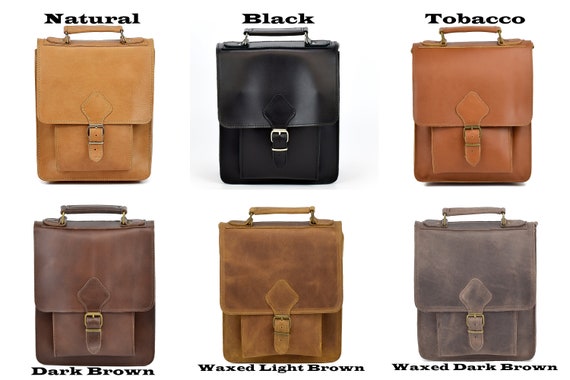 Dark Brown Leather Small Zipper Messenger Bag Vertical Side Bag Brown –  imessengerbags