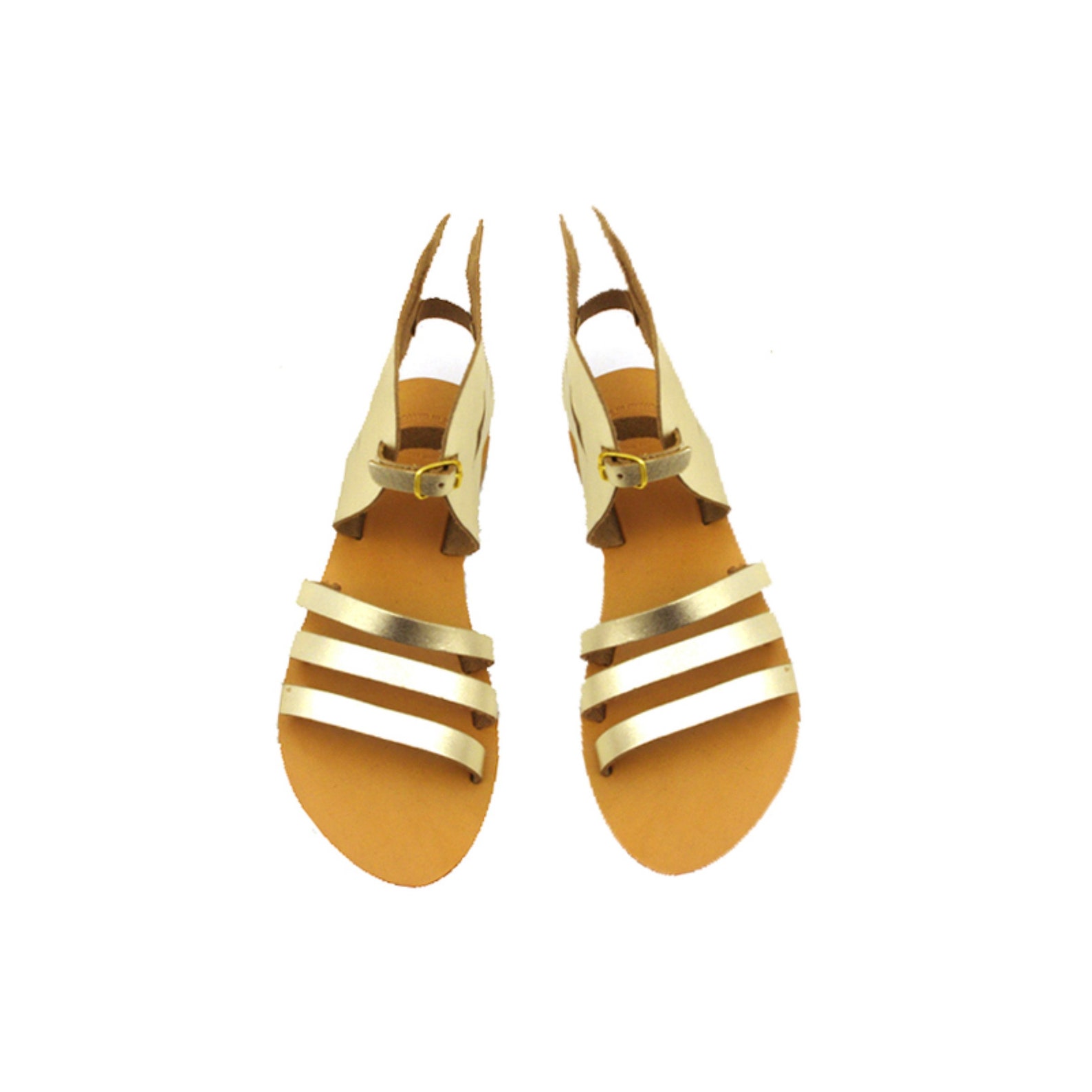 Leather Sandals: Hermes Winged Greek Sandals Gold Sandals. | Etsy
