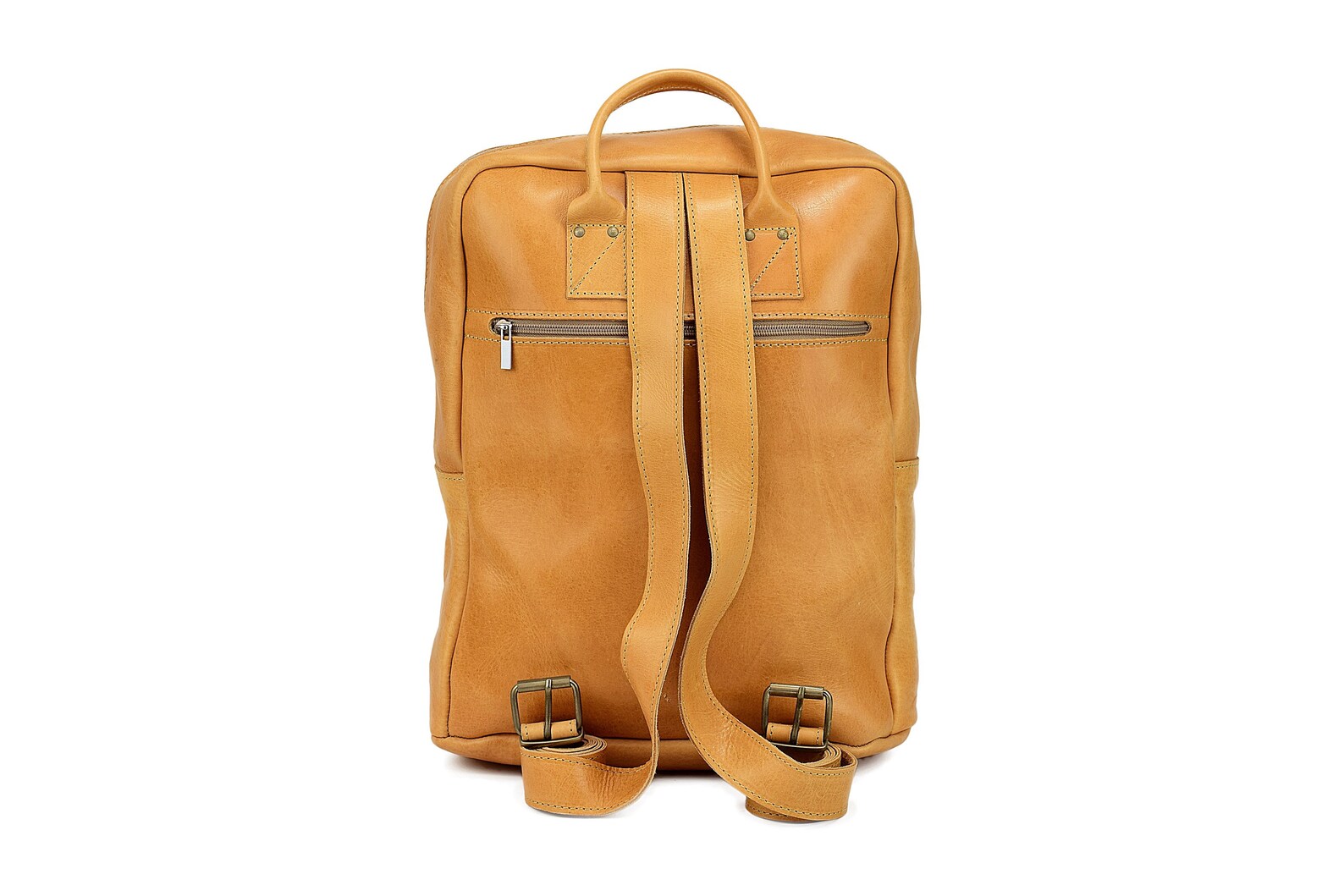 Full Grain Leather Laptop Backpack Office Rucksack 15 Inch Etsy