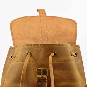 Waxed Leather Backpack Knapsack from Full Grain Leather, Handmade in Greece. LARGE size. image 9