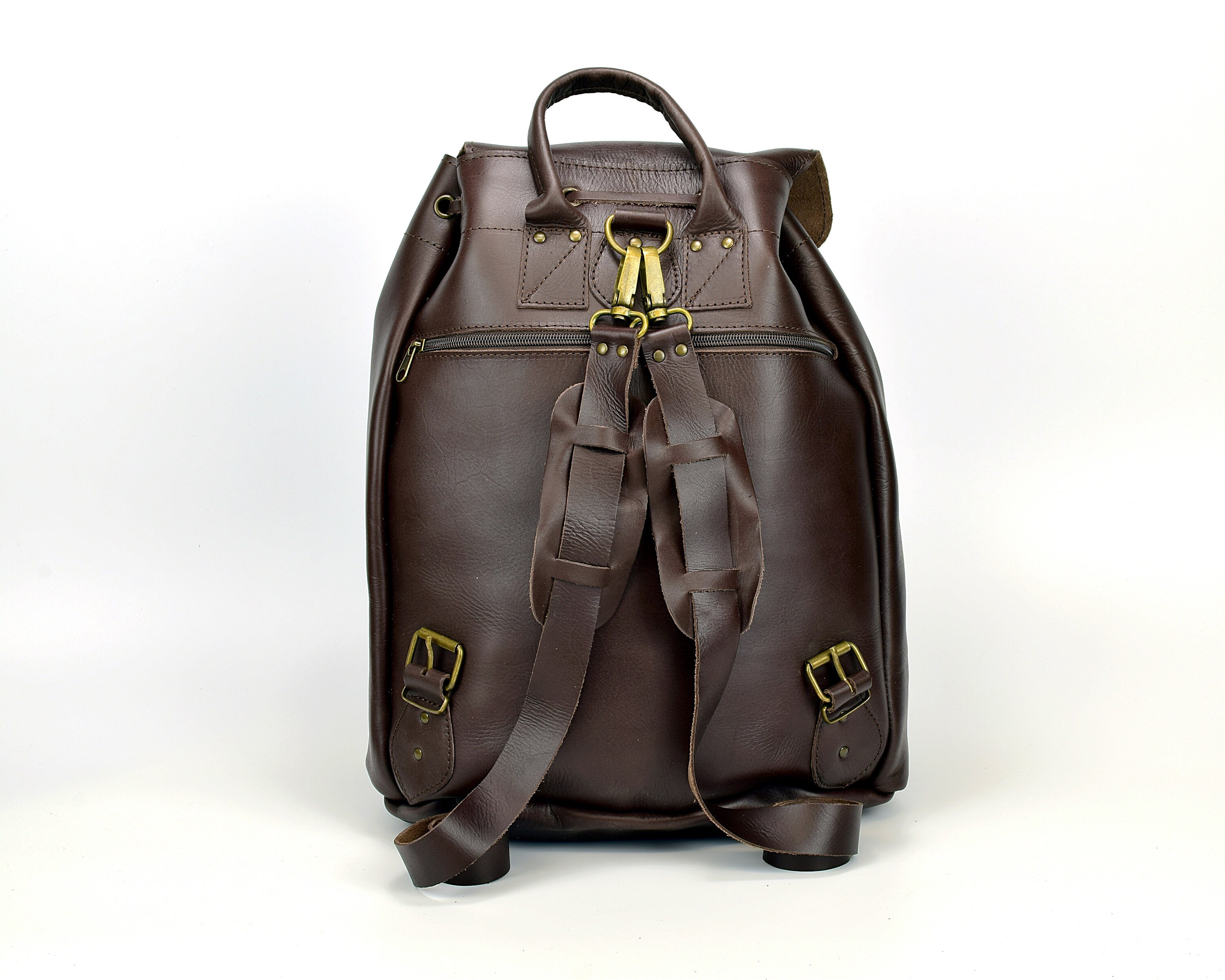 full grain leather backpack