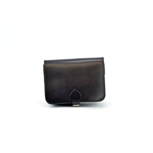 Woman Leather Shoulder Bag, Small Tote Bag Leather Clutch. 100% Full Grain Leather Handmade in Greece. Black