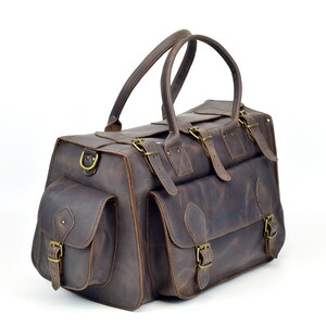 Leather Travel Bag - Overnight Bag 35L Weekender Bag Handmade from Full Grain Leather, Carryall Bag Travel Bag by LeatherStrata