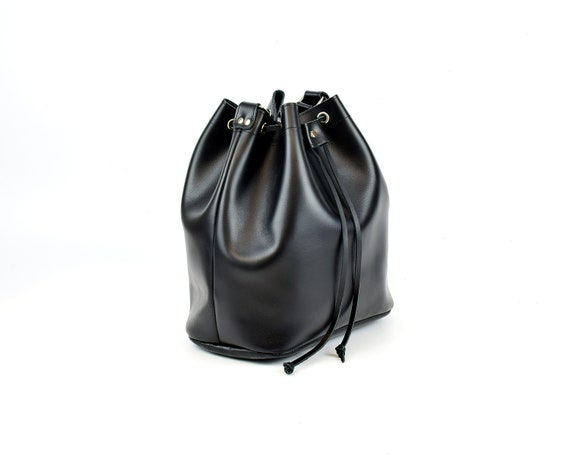 Black Leather Bucket Bag Women s Shoulder Bag Handmade of FULL GRAIN Leather Crossbody Women Bag. Etsy Ireland