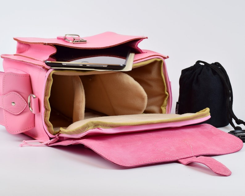 ladies leather camera bag