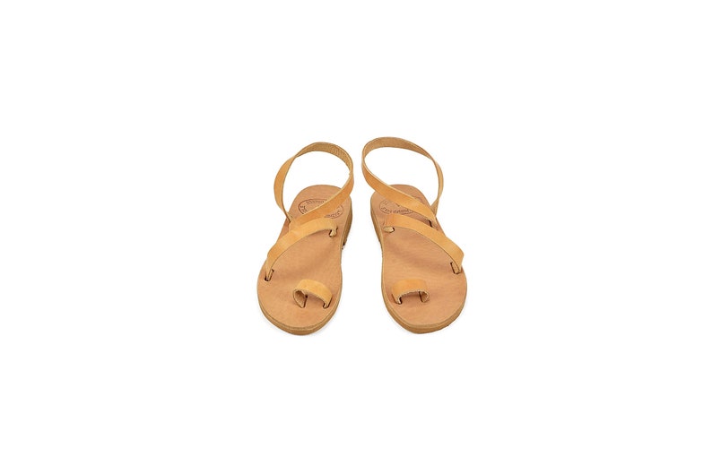 Sandalias de niña Zapatos de verano de cuero para niñas, Sandalias de cuero griego hechas a mano por LeatherStrata, regalo de cumpleaños, regalo de baby shower. imagen 6