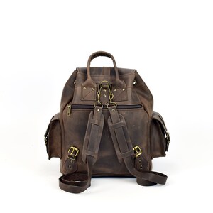 Women Leather Backpack Handmade of Full Grain Leather, Waxed Leather Rucksack Medium Size, Available in 6 COLORS image 5