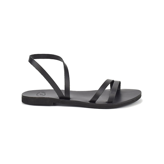 Black Leather Barefoot Sandals Women's 