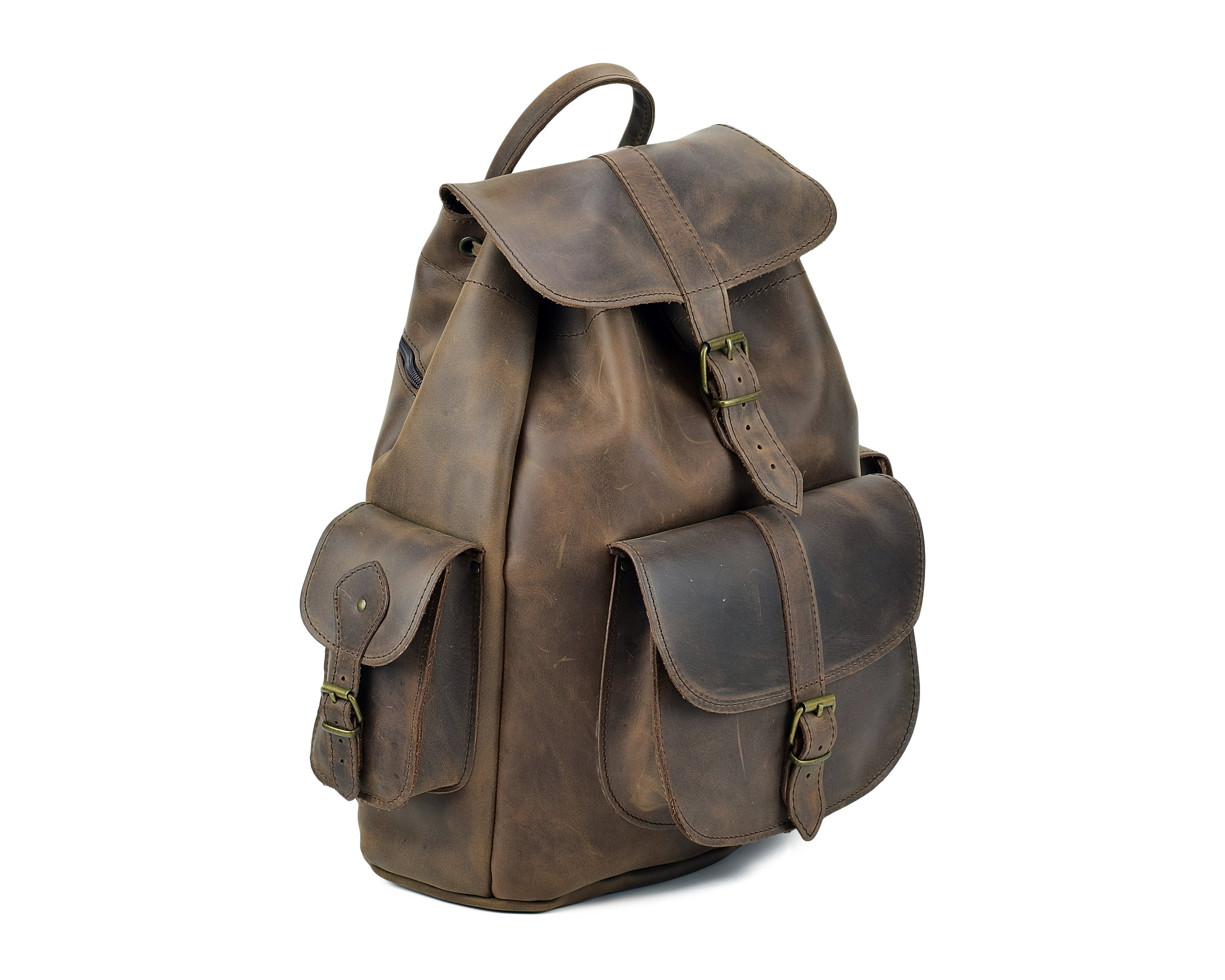 Handmade Waxed Leather Backpack From Full Grain Leather - Etsy